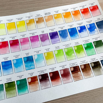 LUKAS Aquarell 1862 Watercolor: 48-color set swatch chart