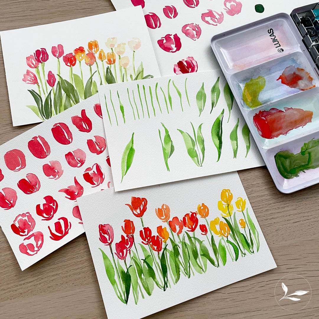 how to paint: watercolor tulips