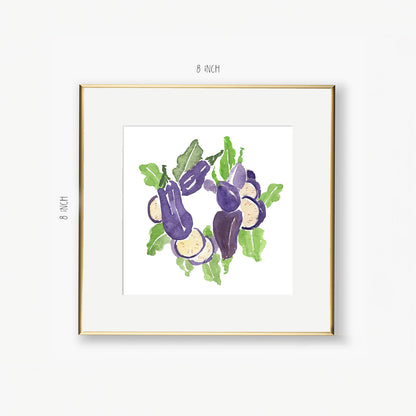 eggplant wreath art print