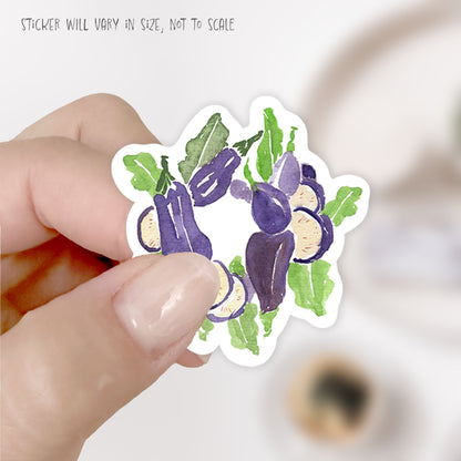 eggplant wreath sticker