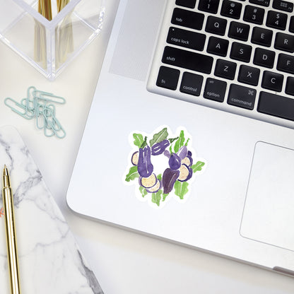 eggplant wreath sticker