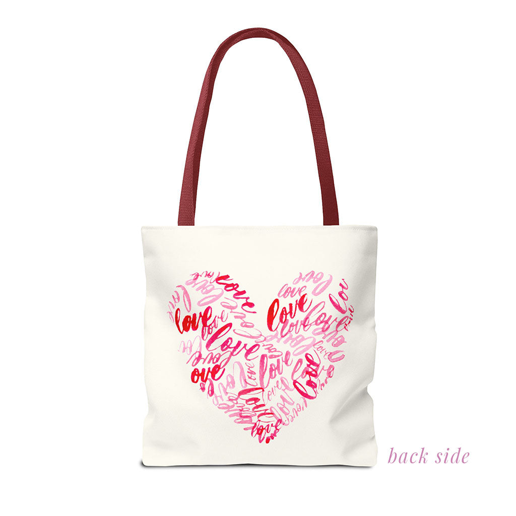 flower and love heart: tote bag 🛍️