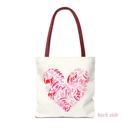 flower and love heart: tote bag 🛍️