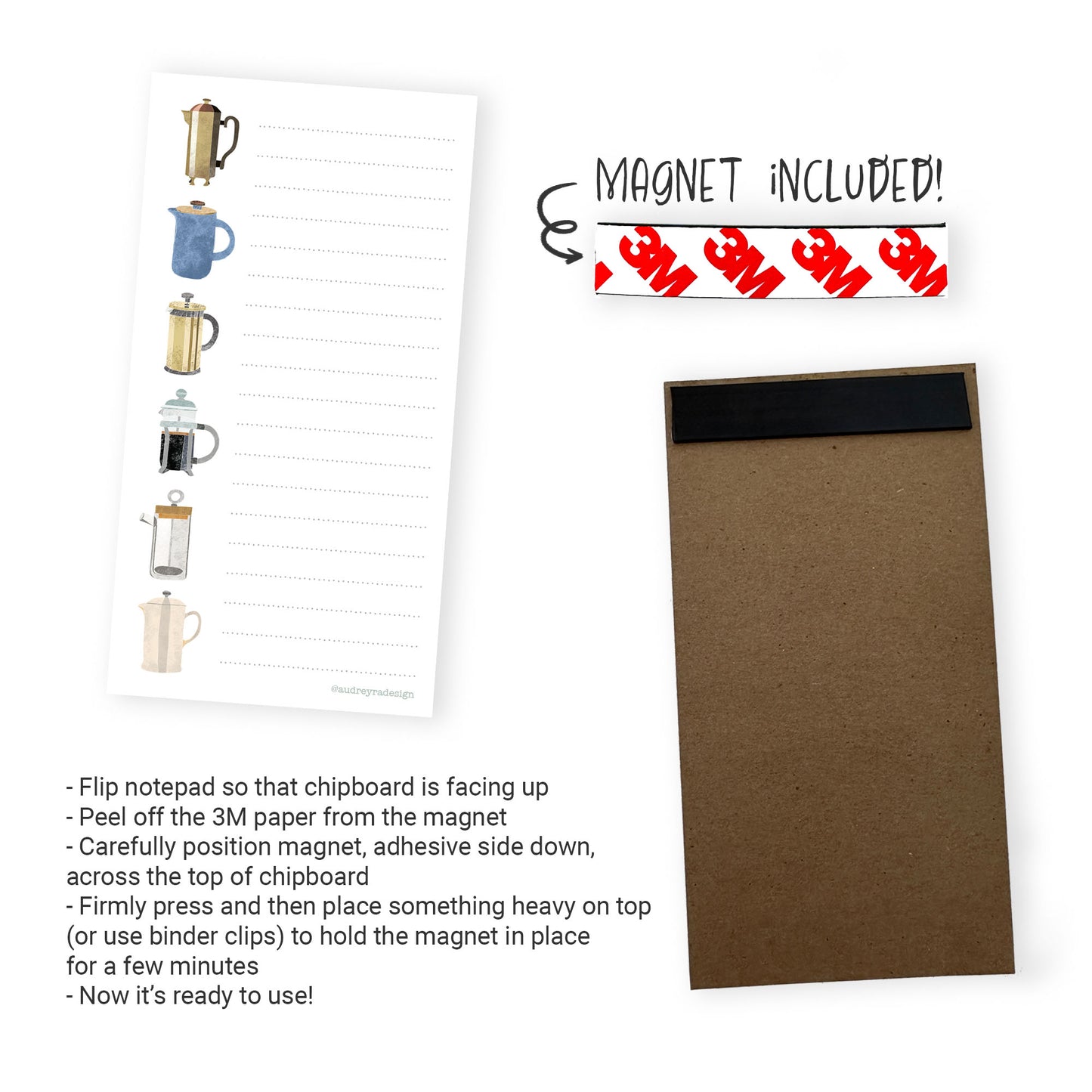 french press notepad
