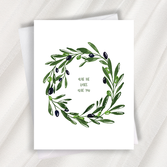 olive me loves olive you greeting card