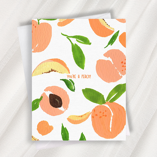 you're a peach greeting card