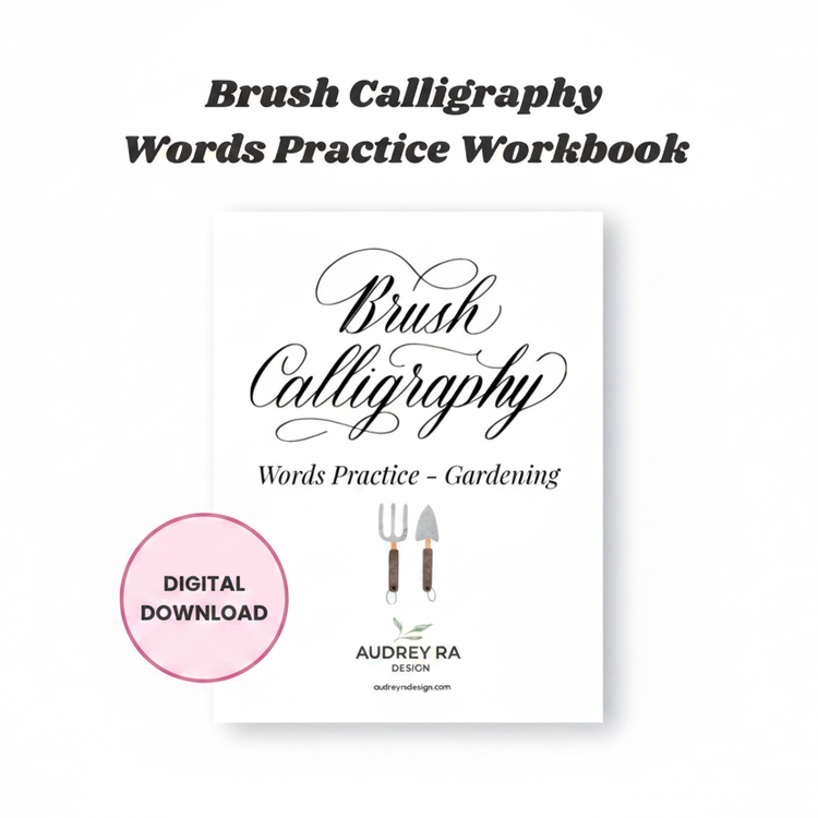 gardening words-brush calligraphy practice workbook