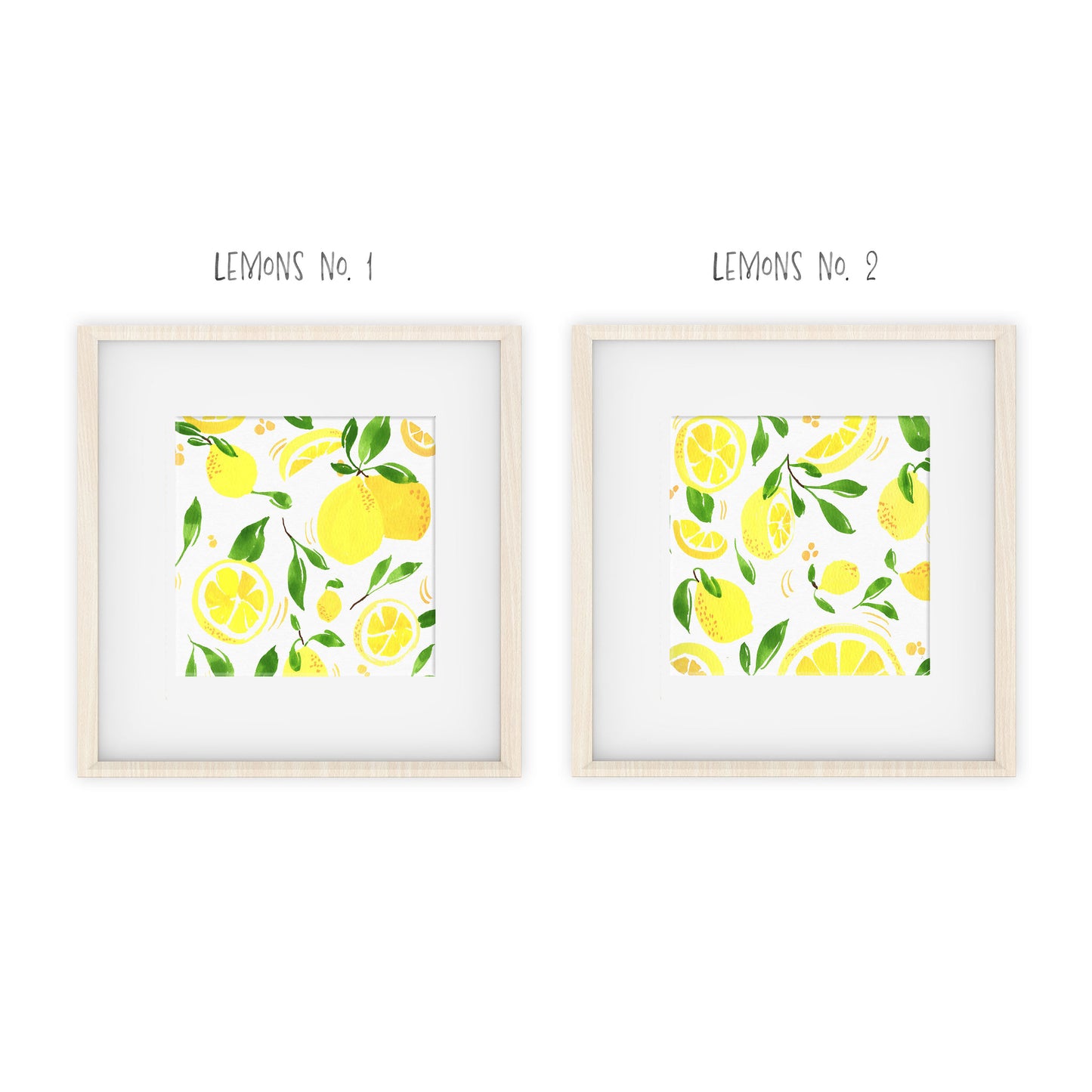 lemons no. 1 and no. 2 art prints
