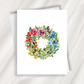 rainbow wreath greeting card