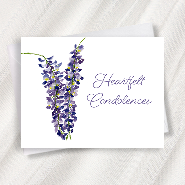 wisteria sympathy greeting card