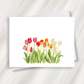 tulip field greeting card