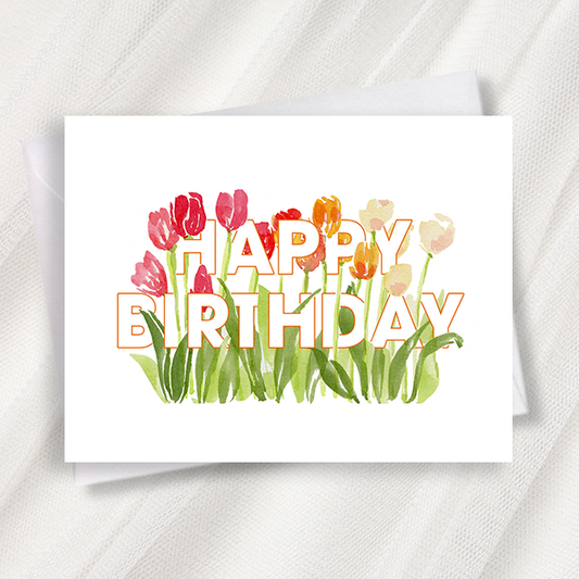 tulips birthday greeting card