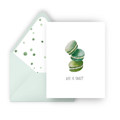 life is sweet macarons greeting card