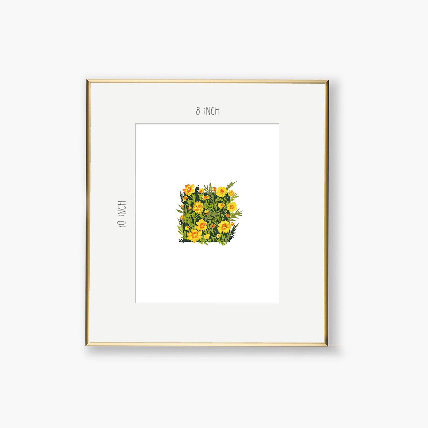 marigolds landscape art print