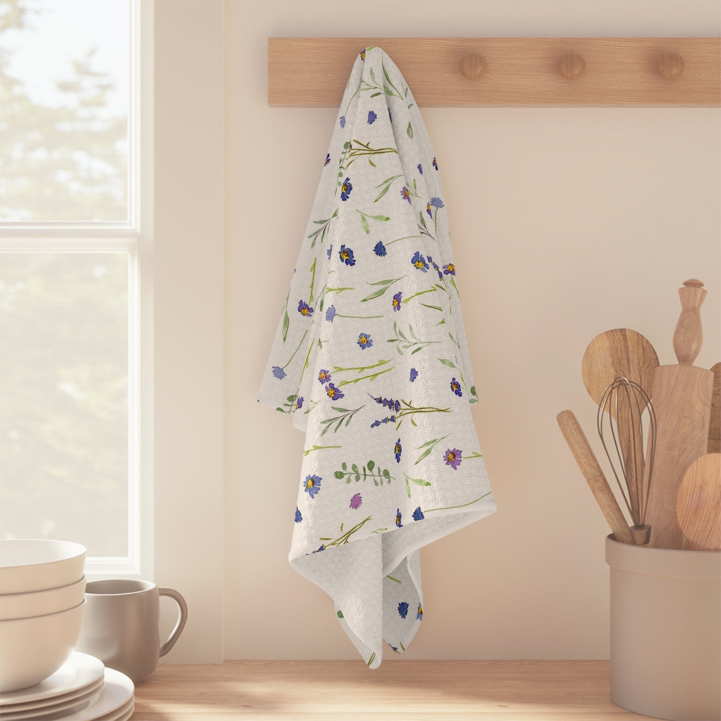 tea towel: blue wildflowers 🛍️