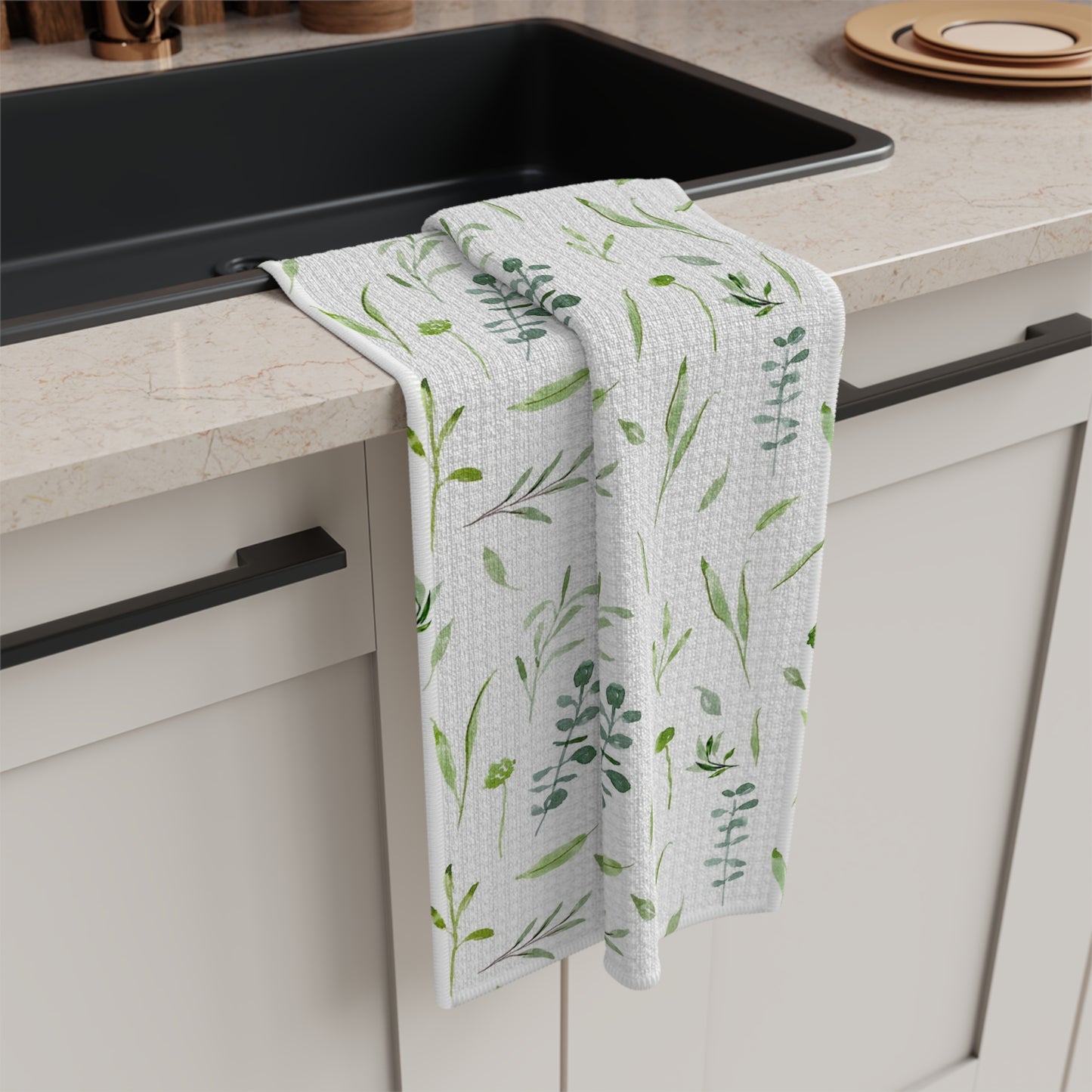 tea towel: greenery wildflowers 🛍️