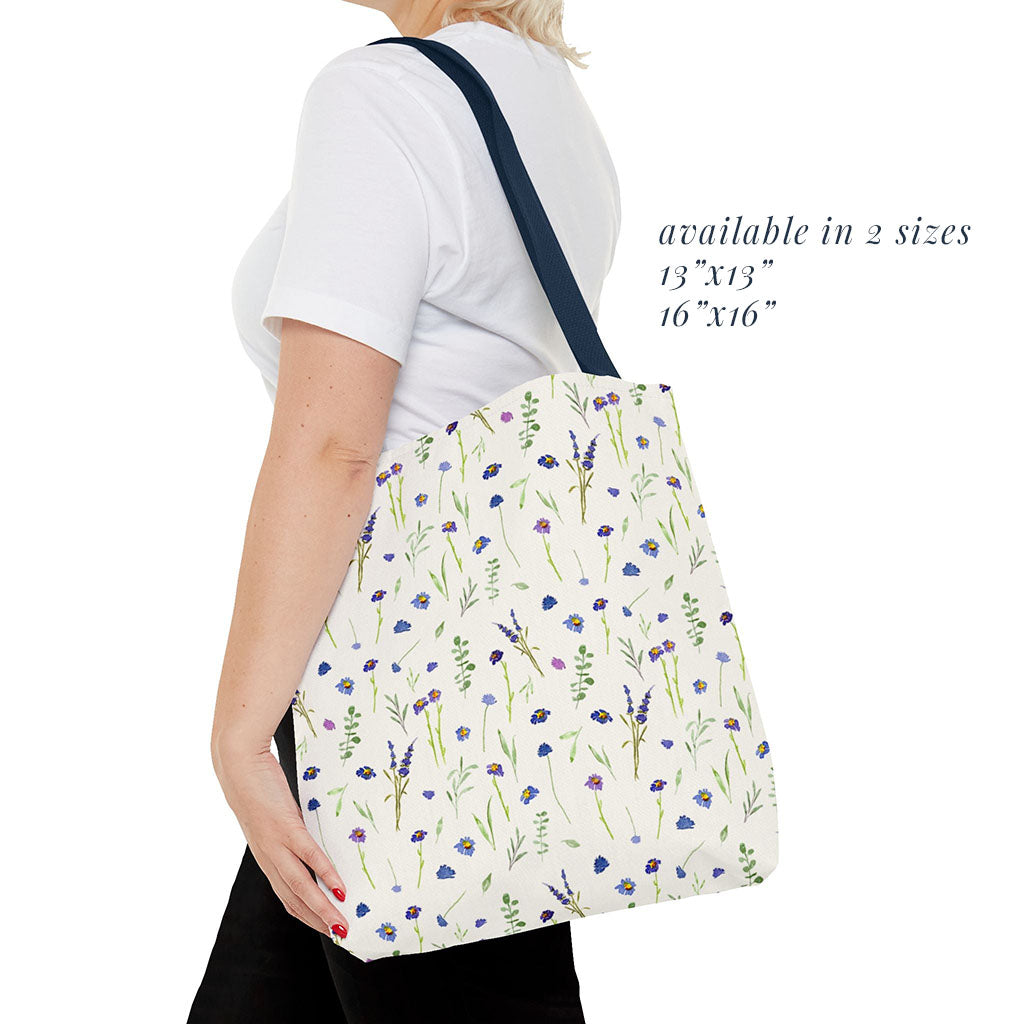 blue wildflowers: tote bag 🛍️