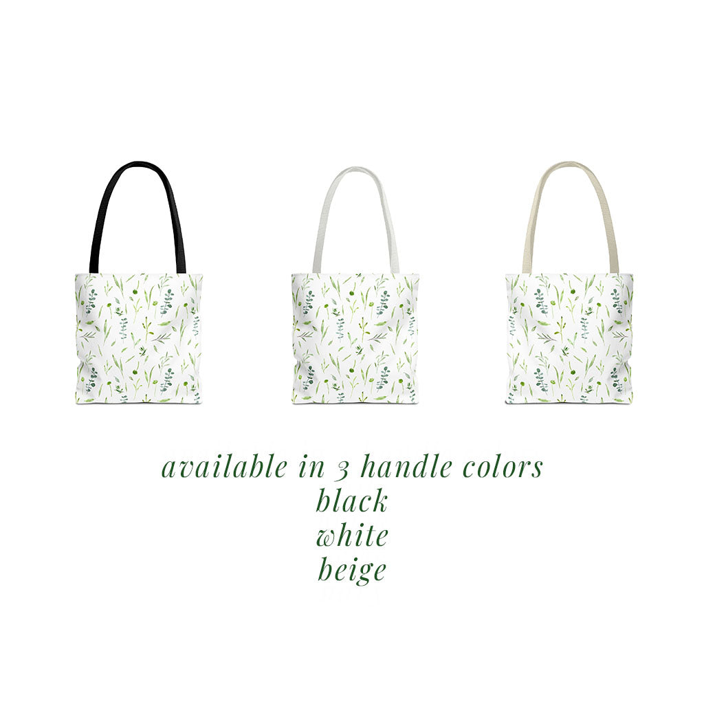 greenery wildflowers: tote bag 🛍️