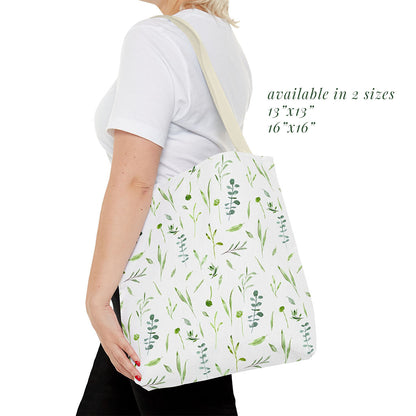 greenery wildflowers: tote bag 🛍️