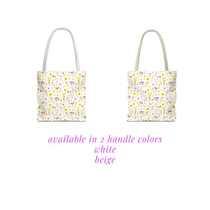 pink and yellow wildflowers: tote bag 🛍️