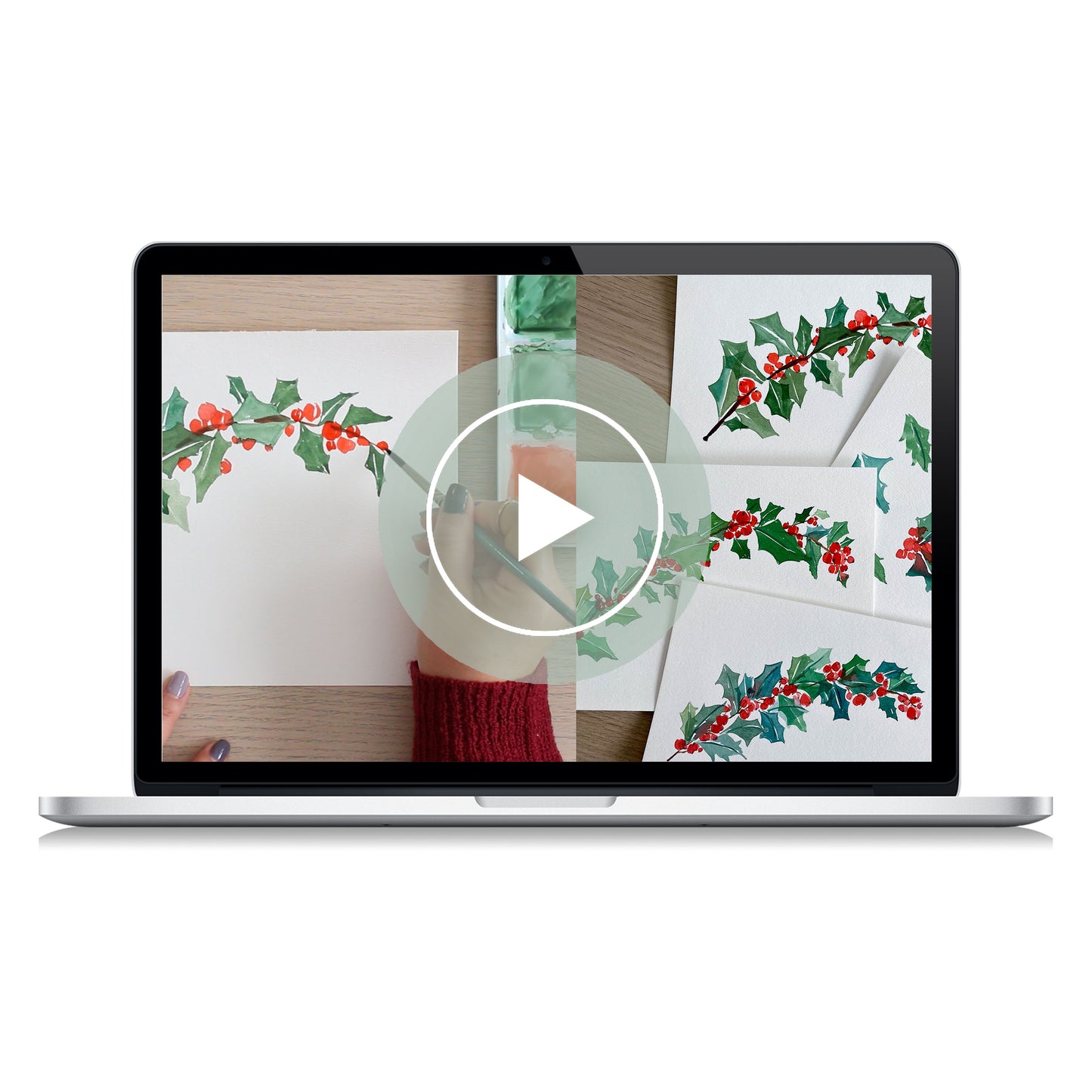 how to paint: festive holly