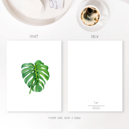 monstera deliciosa greeting card