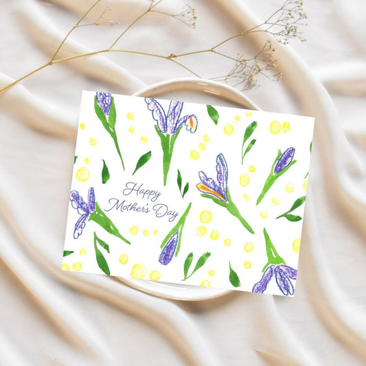 mother's day - iris greeting card