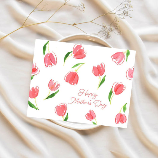 mother's day - tulips greeting card