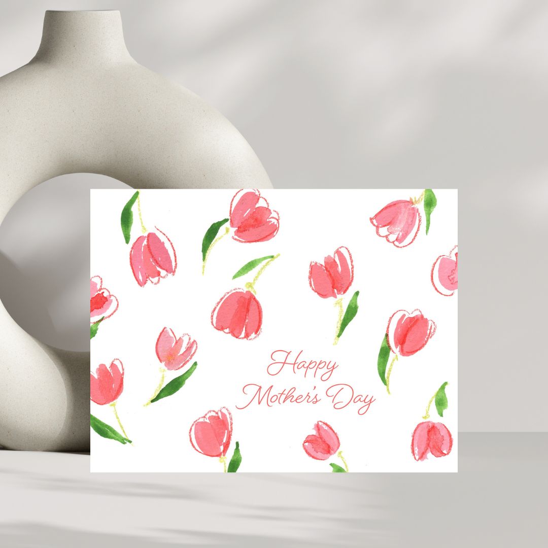 mother's day - tulips greeting card