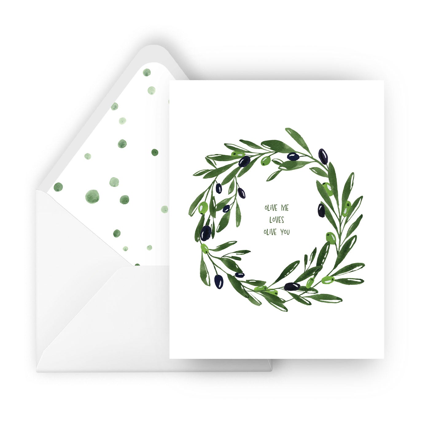 olive me loves olive you greeting card