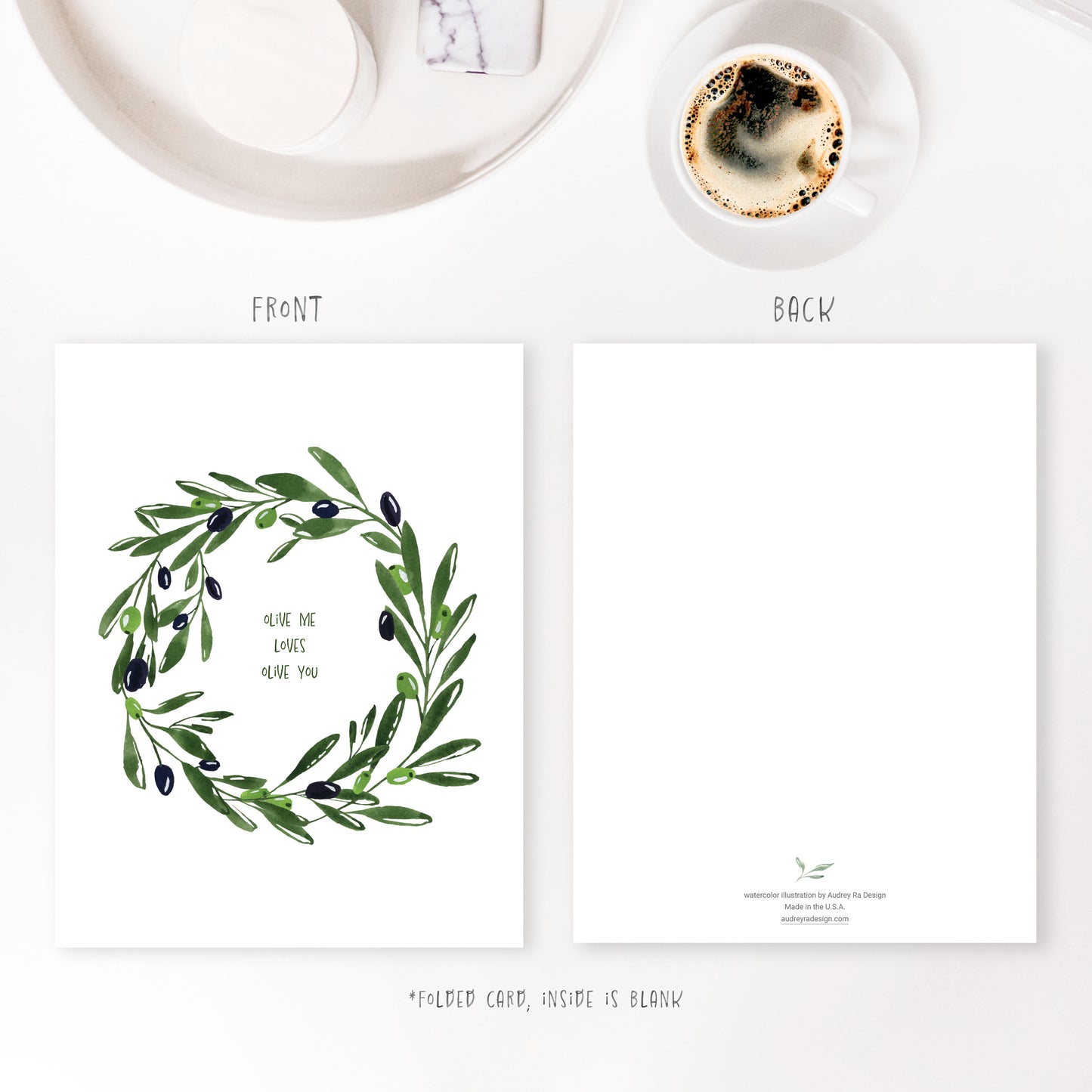 olive me loves olive you greeting card