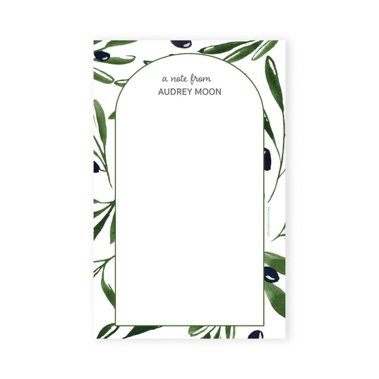 olives personalized notepad