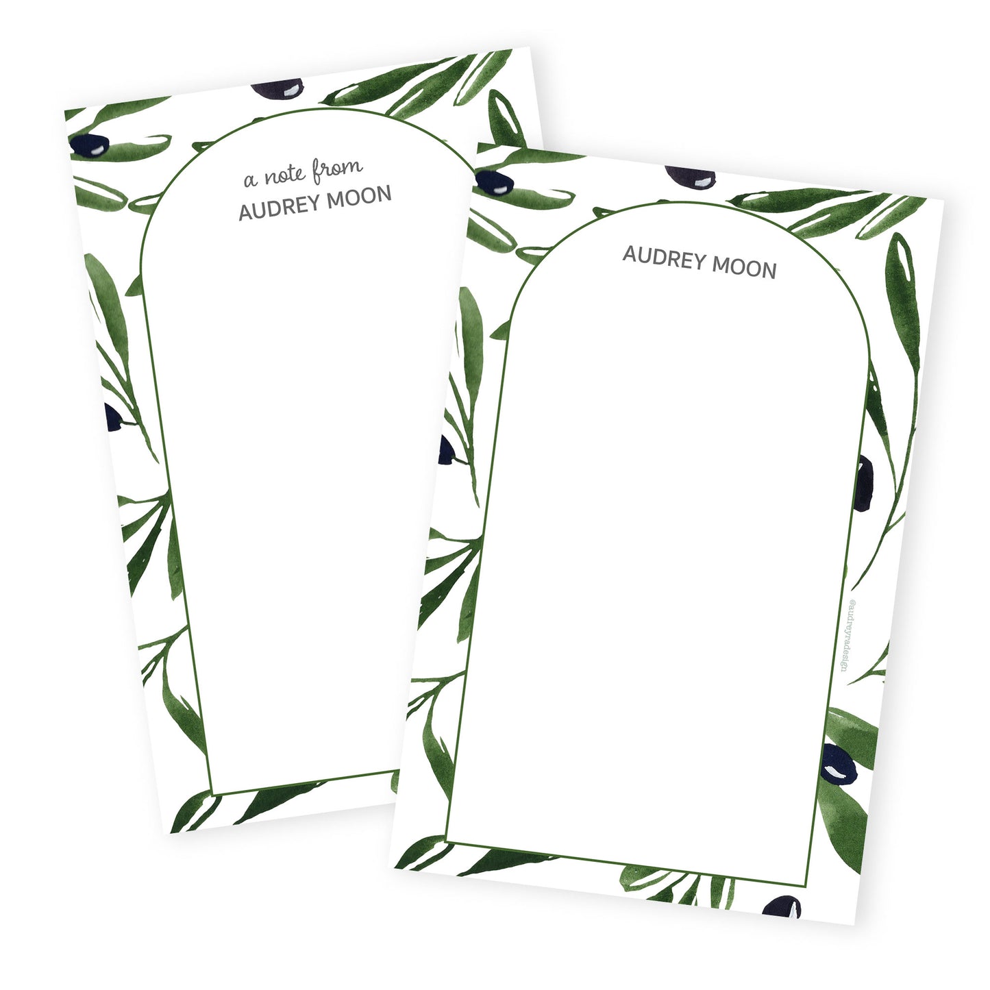 olives personalized notepad