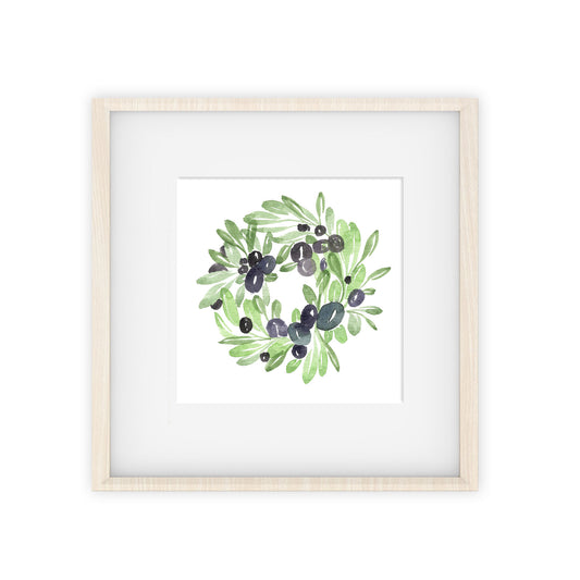 olive wreath art print