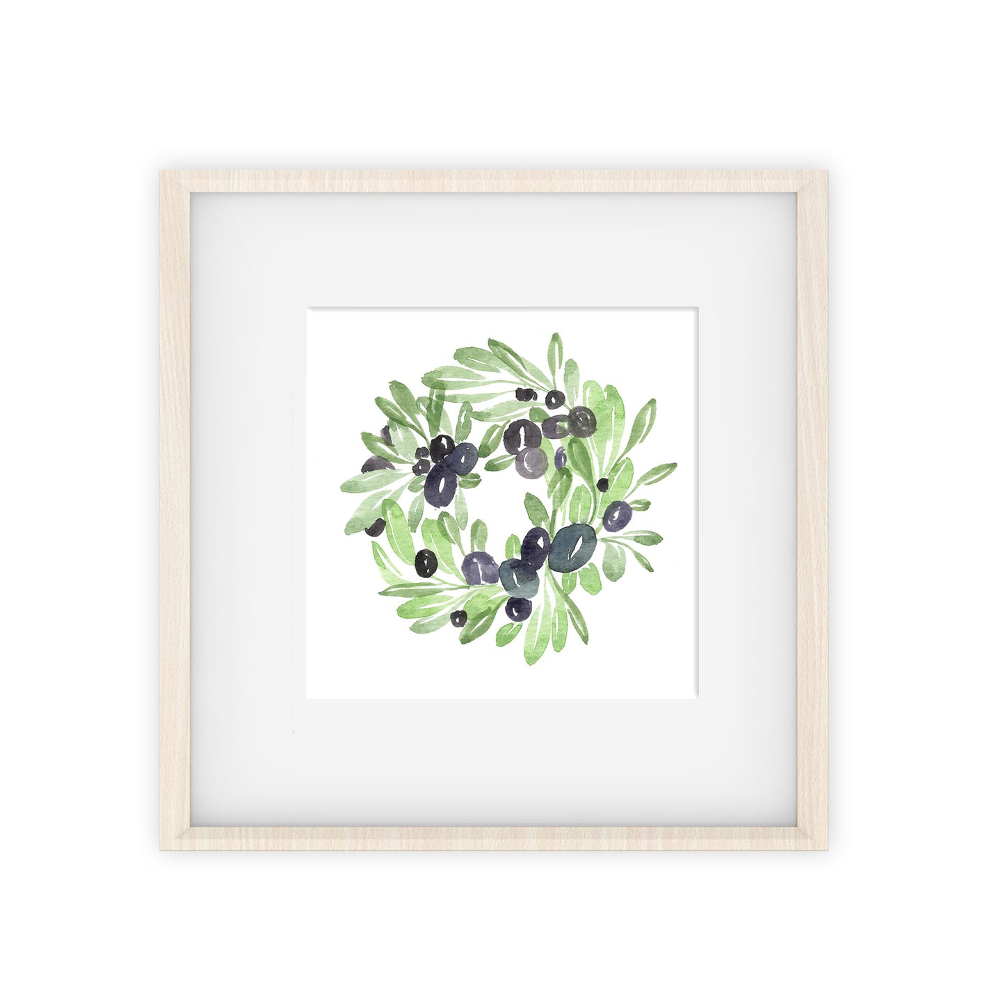 olive wreath art print