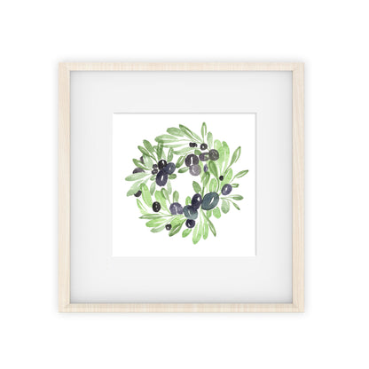 olive wreath art print