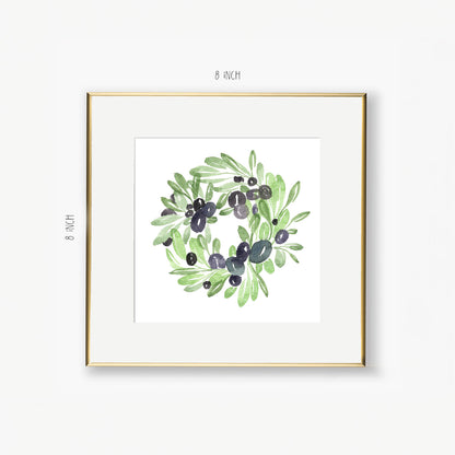 olive wreath art print