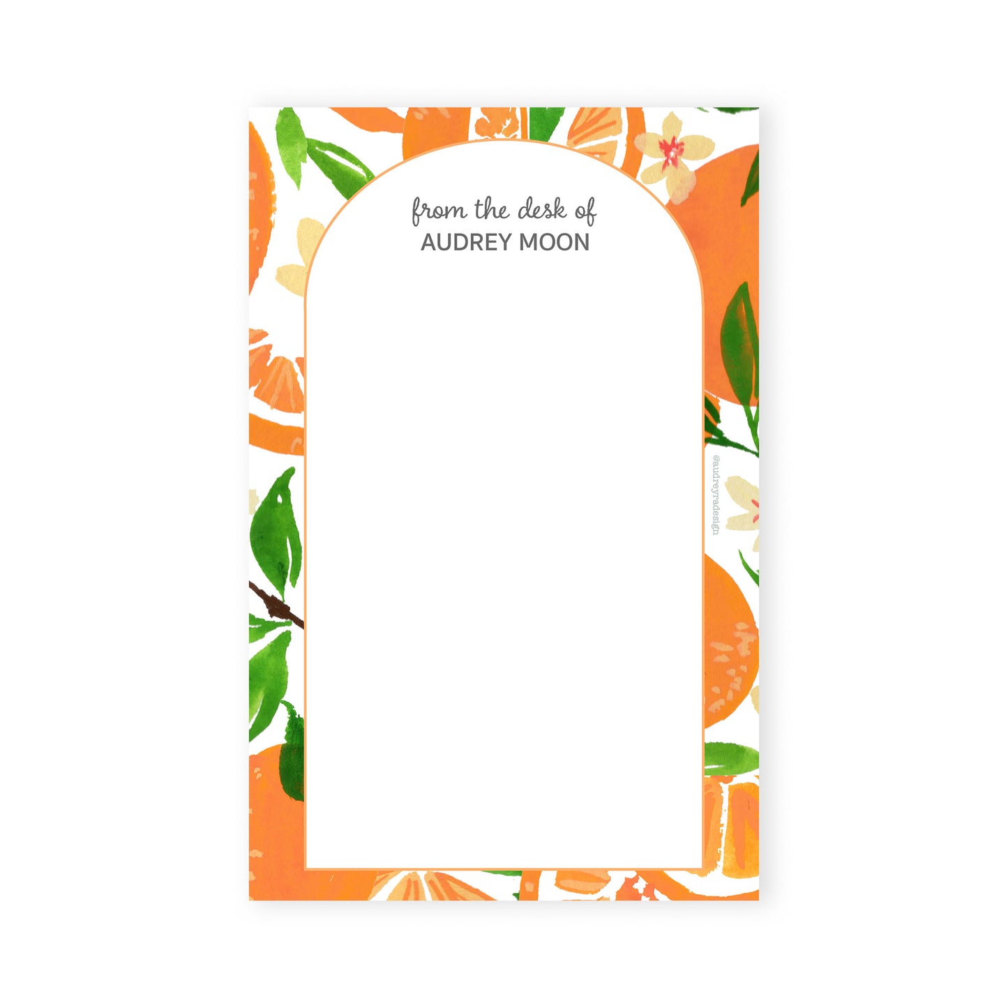 oranges personalized notepad