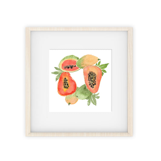 papaya wreath art print