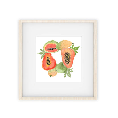 papaya wreath art print