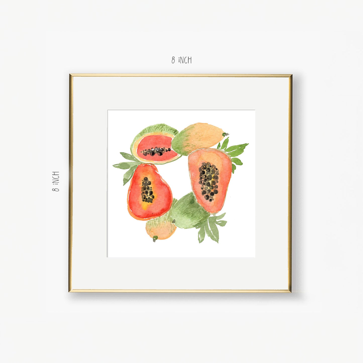 papaya wreath art print