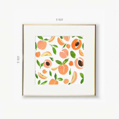 peaches pattern art print