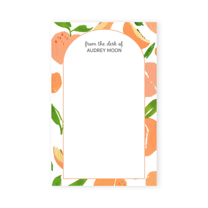 peaches personalized notepad