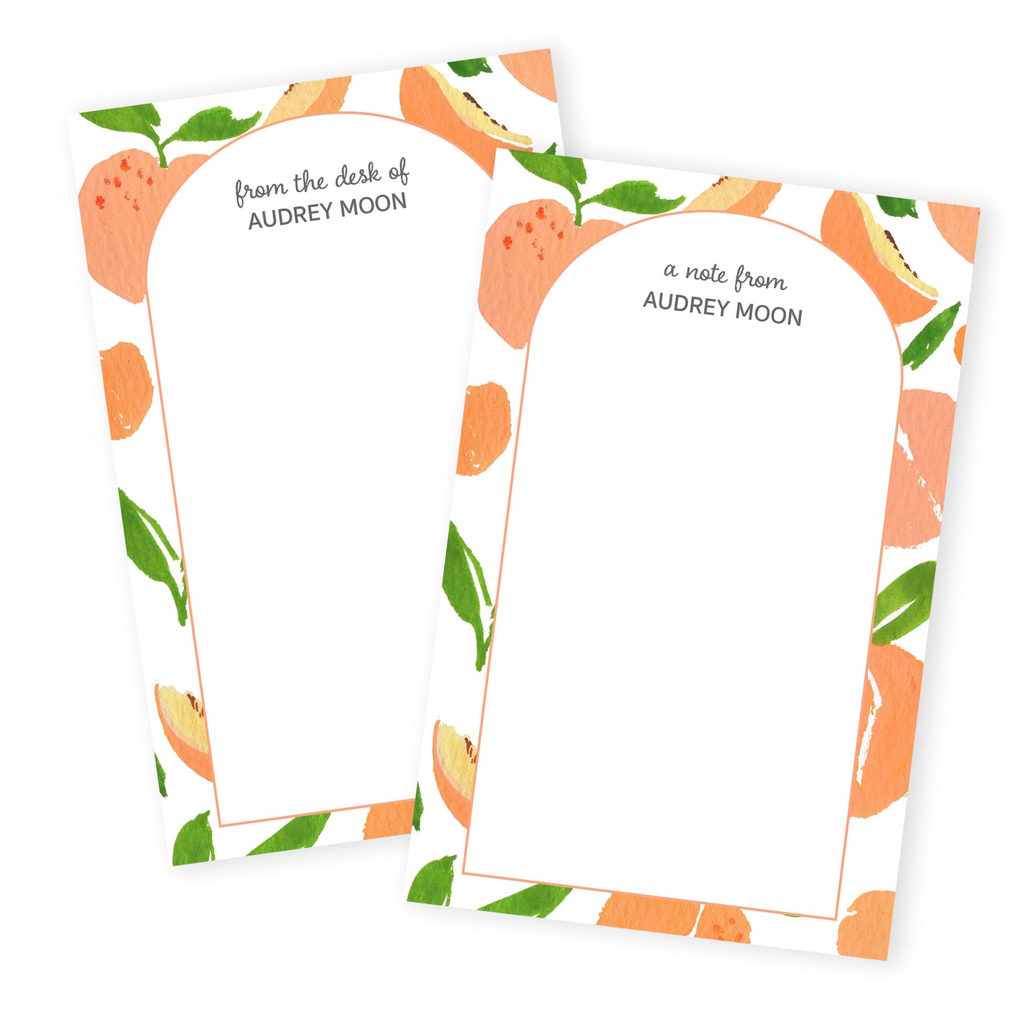 peaches personalized notepad