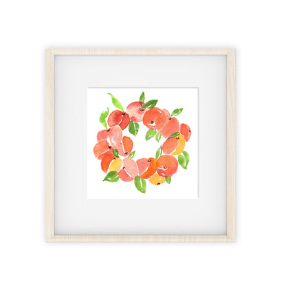 peach wreath art print