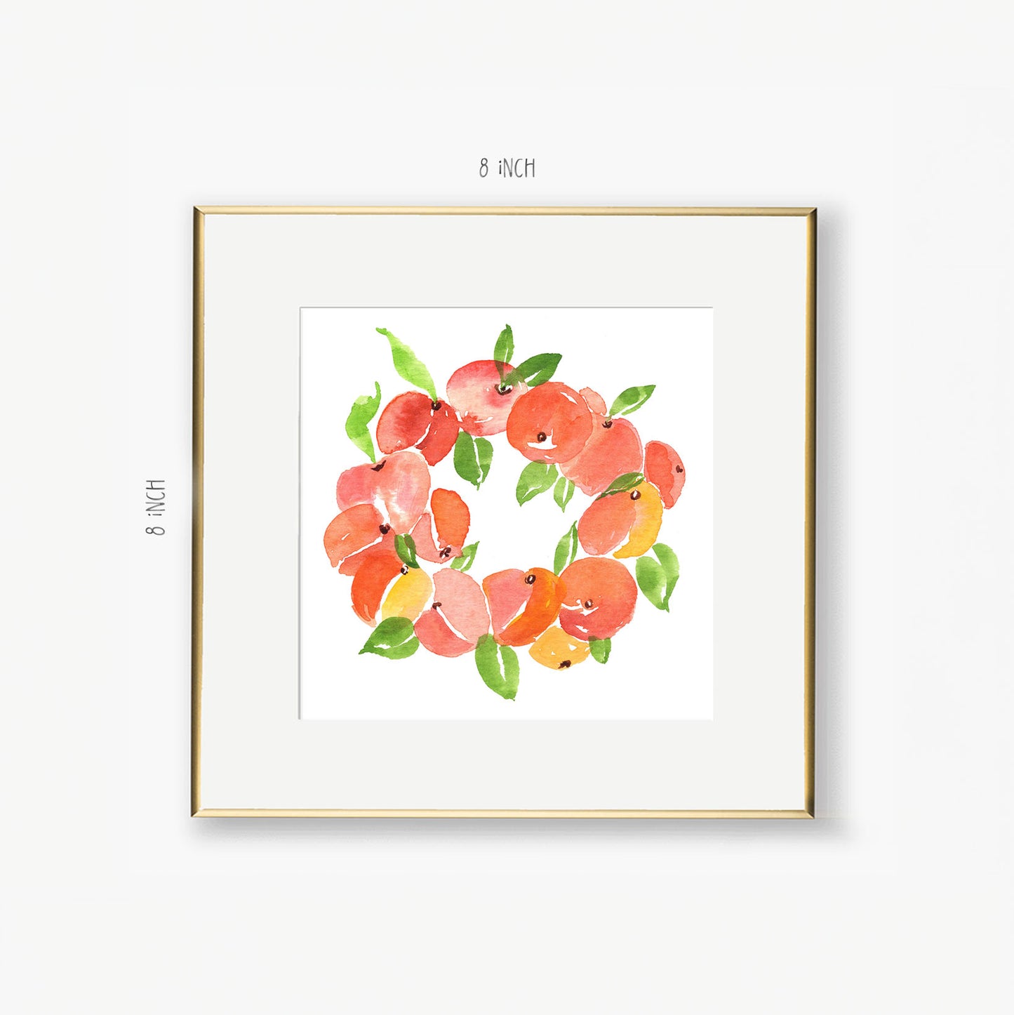 peach wreath art print