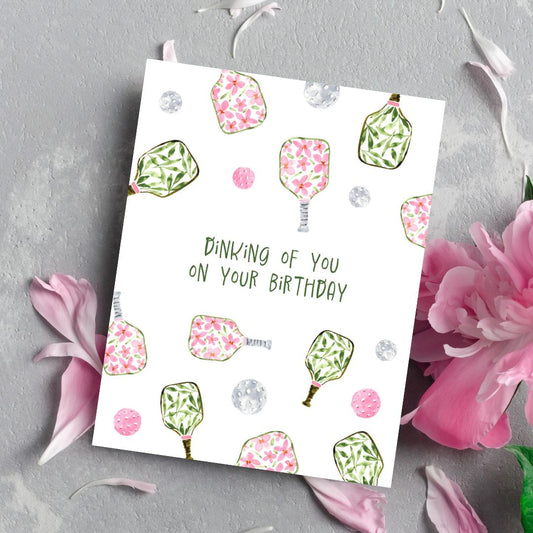 dinking of you on your birthday greeting card