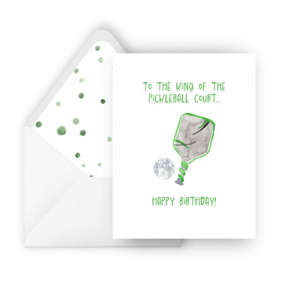 king of pickleball court birthday-greeting card