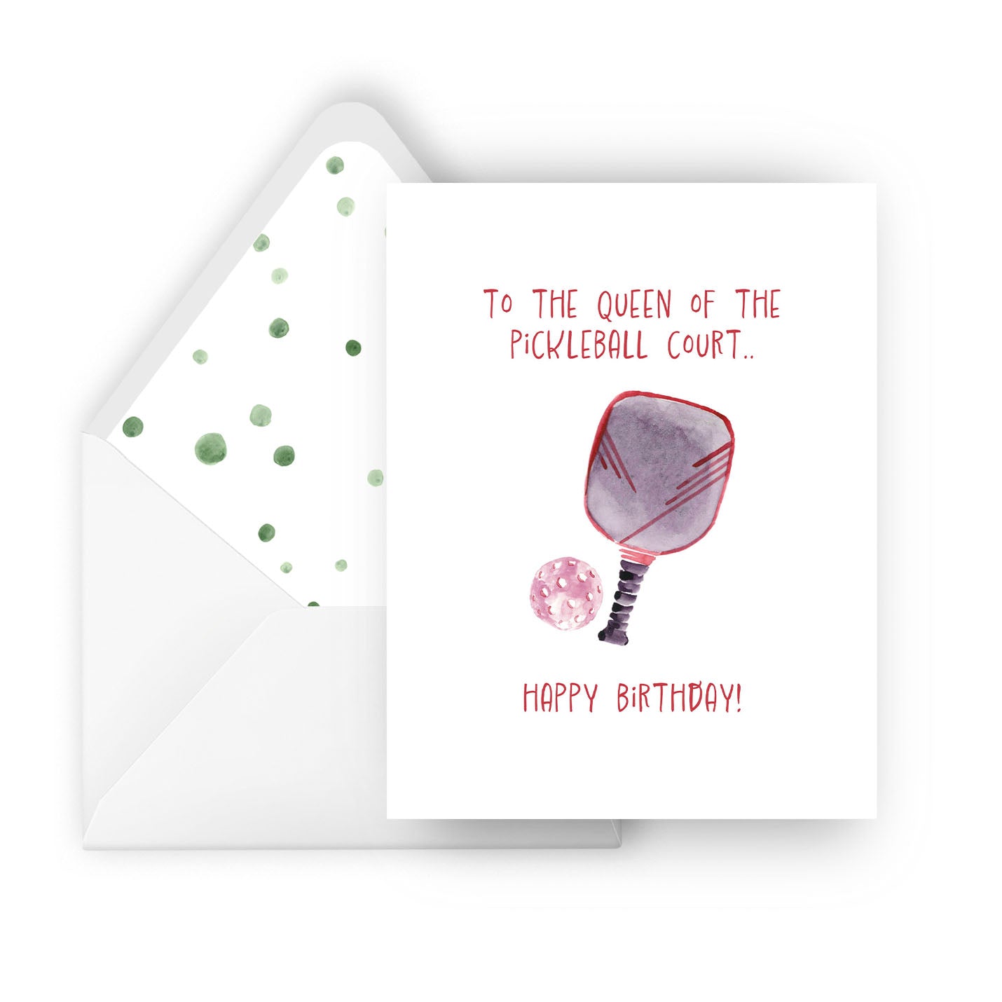 queen of pickleball court birthday-greeting card