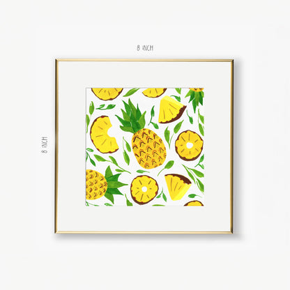 pineapples pattern art print